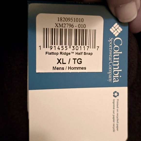 Columbia Men's XL Flattop Ridge Black Pullover Fleece Half Snap  NWT Fall Winter - Picture 9 of 10